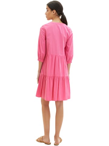 Tom Tailor Kleid SOLID SEERSUCKER in Pink