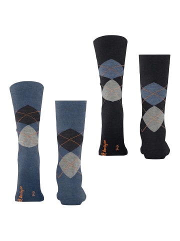 Burlington Socken 2er Pack in Dunkelblau/Blau
