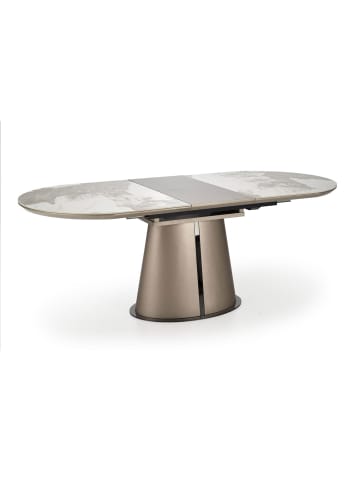 Feldmann-Wohnen Esstisch Robinson beige Marmor | Cappuccino 160-220 / 90 / 75cm