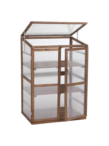 MCW Gewächshaus Q13 Frühbeet Fenster verstellbar, Dunkelbraun