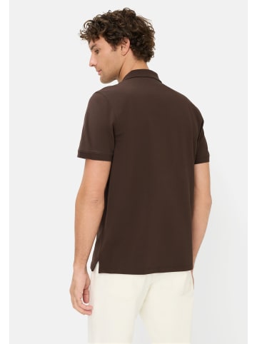 Camel Active Poloshirt mit Kontrastdetails in Erdbraun