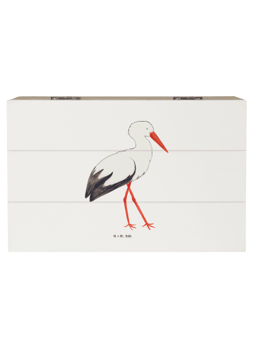 Mr. & Mrs. Panda Schatzkiste Storch ohne Spruch in Weiß