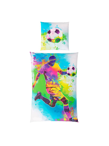 Cats Collection Baumwoll Bettwäsche Renforce  Kinderbettwäsche Glow in Fußball