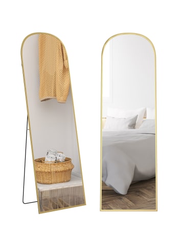 HOMCOM Ganzkörperspiegel-50L x 1,5B x 161,5H cm-Gold