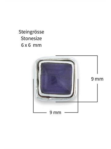 mantraroma 925er Silber - Ohrstecker (L) 9 x (B) 9 mm mit Amethyst