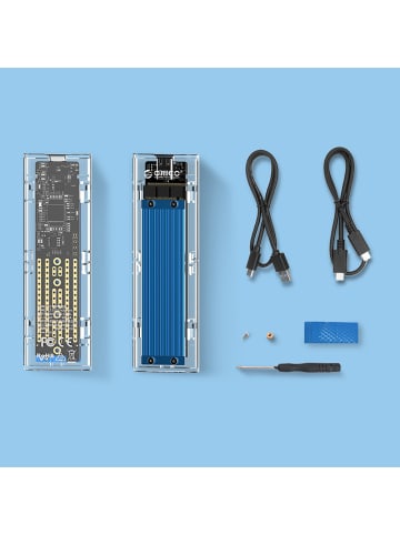 Orico TCM2-C3 M.2 NVME auf USB-C 10Gb/s Festplattenlaufwerk - Blau