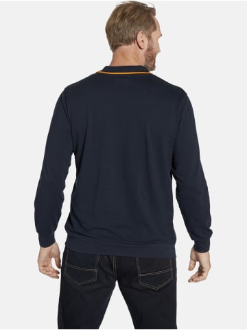 Jan Vanderstorm Langarm-Poloshirt LOKI in dunkelblau