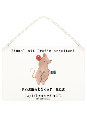 Mr. & Mrs. Panda Deko Schild Kosmetiker Leidenschaft mit Spruch in Weiß