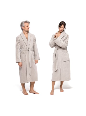 Möve Schalkragenmantel Homewear in silver grey