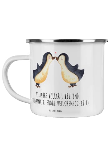 Mr. & Mrs. Panda Tasse 13. Hochzeitstag Veilchenhochzeit mit Spruch in Transparent
