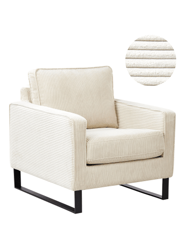 Beliani Sessel VIND in Beige/Schwarz - (W) 79 x (H) 82 x (L) 85 cm