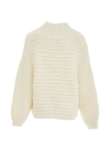 ebeeza Damen Strickjacke in Wollweiss