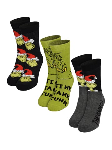 The Grinch 3er Pack The Grinch Socken Sneaker XMAS Strümpfe in Mehrfarbig