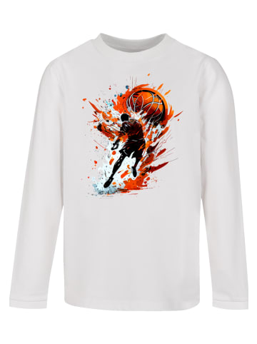 F4NT4STIC Longsleeve Shirt Basketball Spieler in weiß