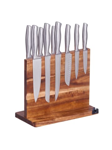 relaxdays Messerblock in Braun - (B)31 x (H)25,5 x (T)15 cm