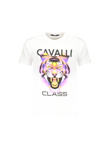 cavalli CLASS Weißes Baumwoll-T-Shirt