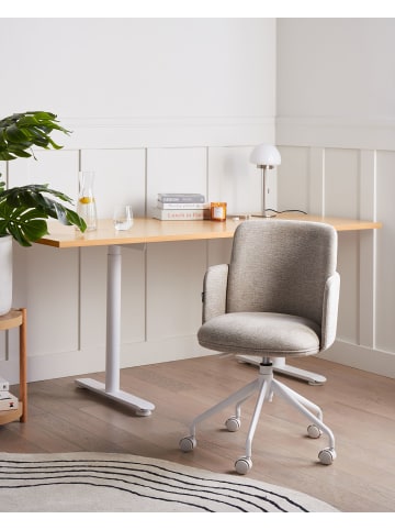 Beliani Bürostuhl DRYDEN in Beige/Weiß - (W) 60 x (H) 84 x (L) 60 cm