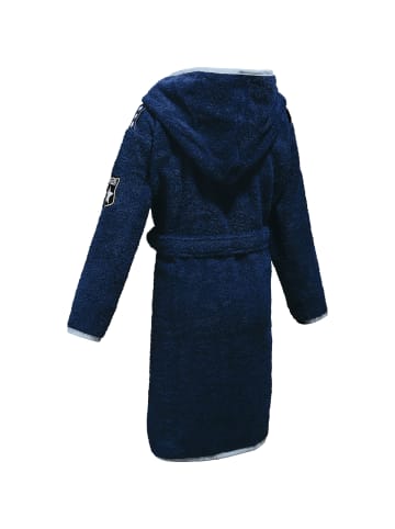 Erwin Müller Frottier Kinder-Bademantel mit Kapuze in dunkelblau