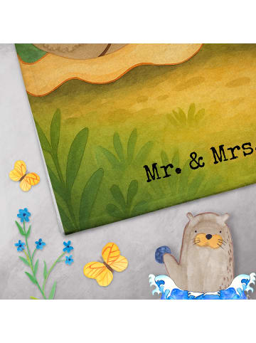 Mr. & Mrs. Panda Frotteetuch Schnecken Liebe Design ohne Spruch in Weiß