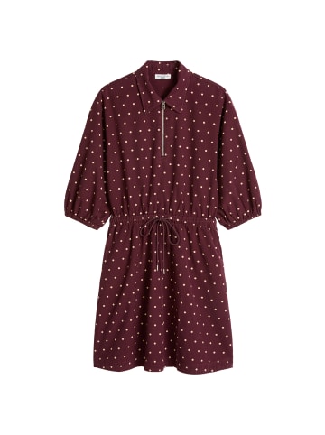 Marc O'Polo DENIM Kurzer Seersucker-Kleid A-Shape in Dark Red