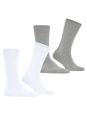 Burlington Socken 2er Pack in Weiß/Grau