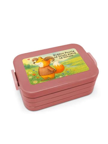 Mr. & Mrs. Panda Bentobox Widder Astologie Design mit Spruch in Rot Pastell