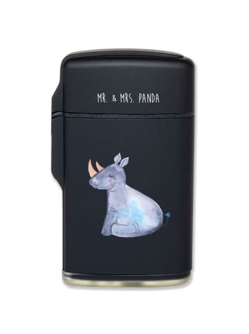 Mr. & Mrs. Panda Feuerzeug Einhorn Nashorn ohne Spruch in Schwarz