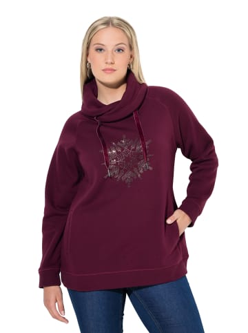 Ulla Popken Sweatshirt in dunkel weinrot