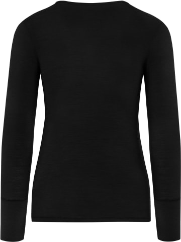 Normani Outdoor Sports Merino Umstands-Langarm-Shirt Cambria in Schwarz