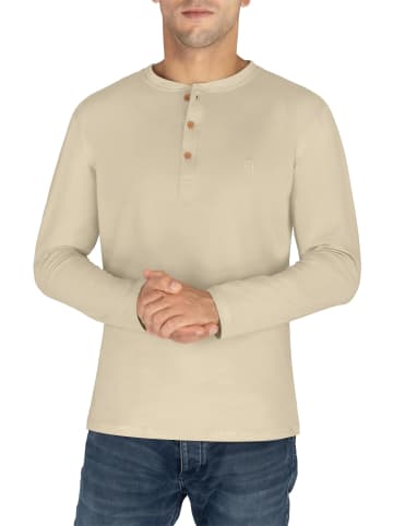 normani 2er Set Herren Langarm Shirts aus Bio-Baumwolle Neuville in Beige/Schwarz