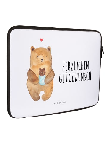 Mr. & Mrs. Panda Notebook Tasche Bär Baby mit Spruch in Weiß