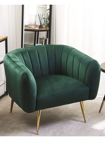 Beliani Sessel LACONIA in Grün/Gold - (W) 85 x (H) 70 x (L) 76 cm