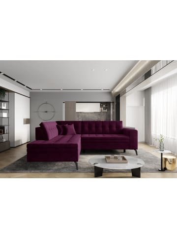MF Design Lenny Recamiere Links in Weinrot -  (L) 210 x (B) 260 x (H) 93 cm