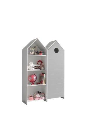 58 aufm Kessel REGALSCHRANK Set Kania MDF+Holzwerkstoff Weiß /Grau