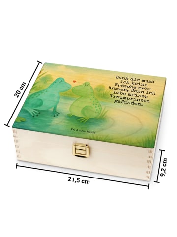 Mr. & Mrs. Panda Tee Box Holz Frosch Liebe Design mit Spruch in Weiß