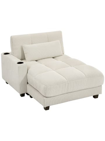 HOMCOM Schlafsofa in Cremeweiß 147L x 114B x 86H cm