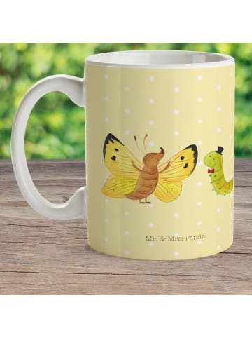 Mr. & Mrs. Panda Kindertasse Raupe Schmetterling ohne Spruch in Gelb Pastell