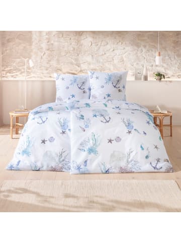 Estella Seersucker Bettwäsche in blau