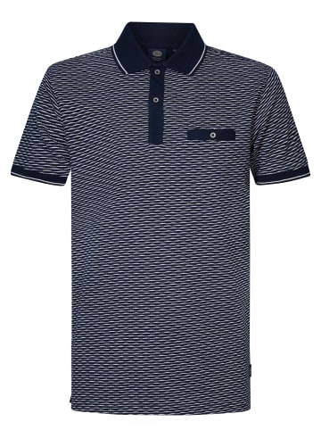 Petrol Industries Poloshirt mit All-over Muster Tiki in Blau