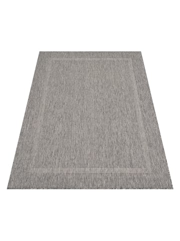 KADIMA DESIGN Teppich Outdoor Flachgewebe Uni-Design Polypropylen Balkon in Grau