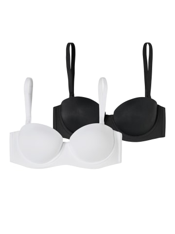 Schiesser Bügel-BH Bandeau mit Schale - Unique Micro in schwarz-weiss