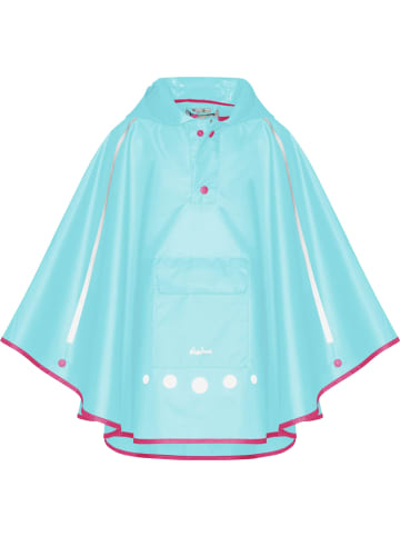 Playshoes Kinder Regenjacke "Regenponcho faltbar" in Türkis