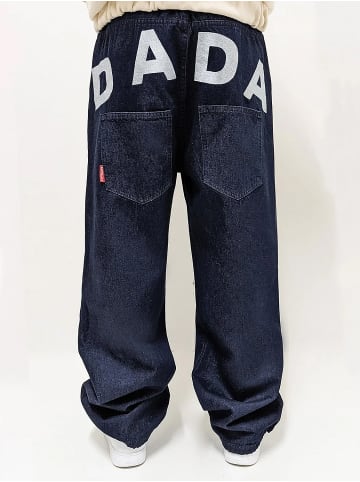 DADA Baggy Denim Jeans mit Stickerei Raw Indigo in Blau
