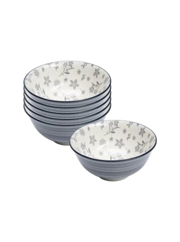 Ritzenhoff & Breker 6er Set Beilagenschalen Sendai Blume ø 11,5 cm in grau