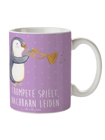 Mr. & Mrs. Panda Keramiktasse Trompete Freude mit Spruch in Lavendeltraum