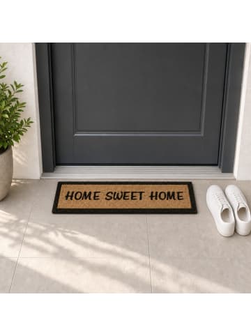 relaxdays Fußmatte home sweet home in Braun - (B)75 x (T)25 cm