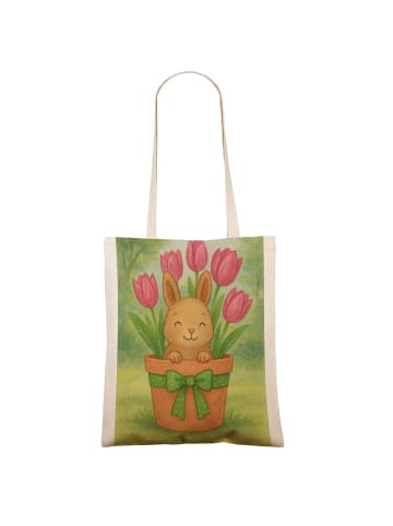 Mr. & Mrs. Panda ToteBag Hase Tulpen Design ohne Spruch in Weiß