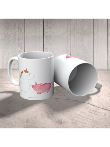 Mr. & Mrs. Panda Tasse Einhorn Schwein ohne Spruch in Weiß
