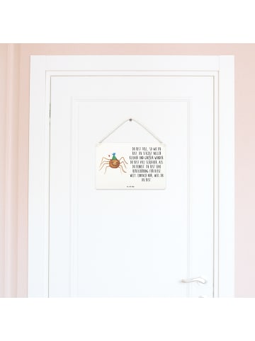 Mr. & Mrs. Panda Schild Spinne Agathe Party mit Spruch in Weiß