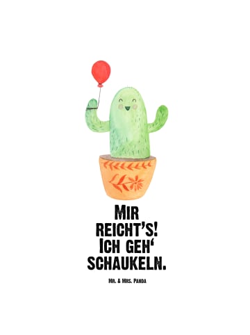 Mr. & Mrs. Panda Große Trinkflasche Kaktus Luftballon mit Spruch in Weiß